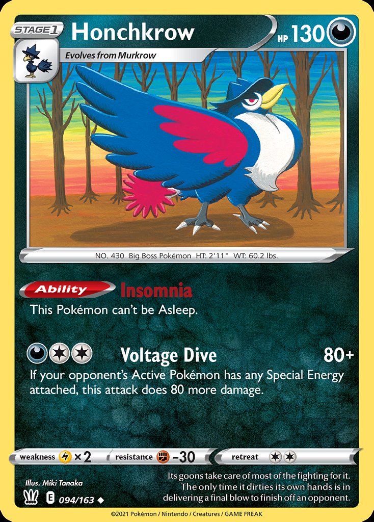 Honchkrow - Battle Styles (Uncommon) [BST-94] Immagine principale del prodotto