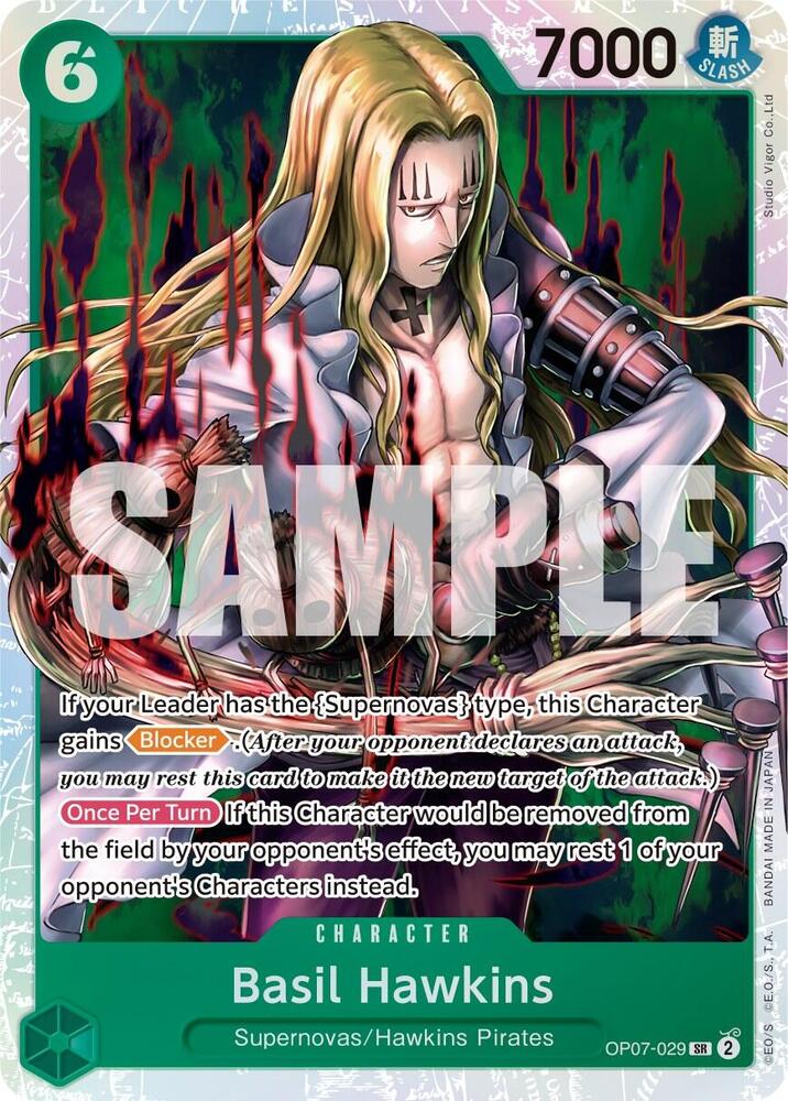 Basil Hawkins (OP07-029) (V.1) - 500 Years into the Future (Super Rare) [OP07-029] — one-piece card