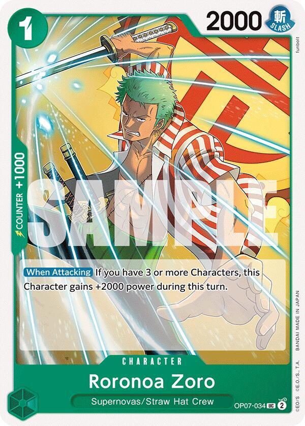 Roronoa Zoro (OP07-034) - 500 Years into the Future (Uncommon) [OP07-034] — one-piece card