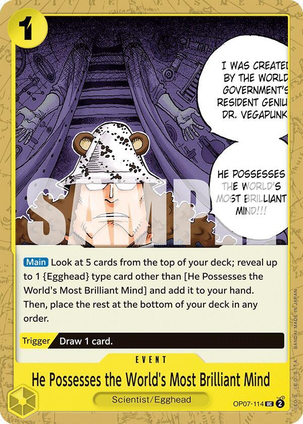 He Possesses the World's Most Brilliant Mind (OP07-114) - 500 Years into the Future (Uncommon) [OP07-114] — one-piece card