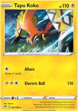 Tapu Koko - Darkness Ablaze (Holo Rare) [DAA-61] Hoofdafbeelding