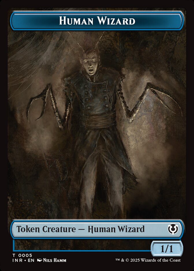 Magic-kaart Human Wizard Token // Jace, Unraveler of Secrets Emblem TINR-5/25 uit Innistrad Remastered: Tokens (Token) Immagine principale del prodotto