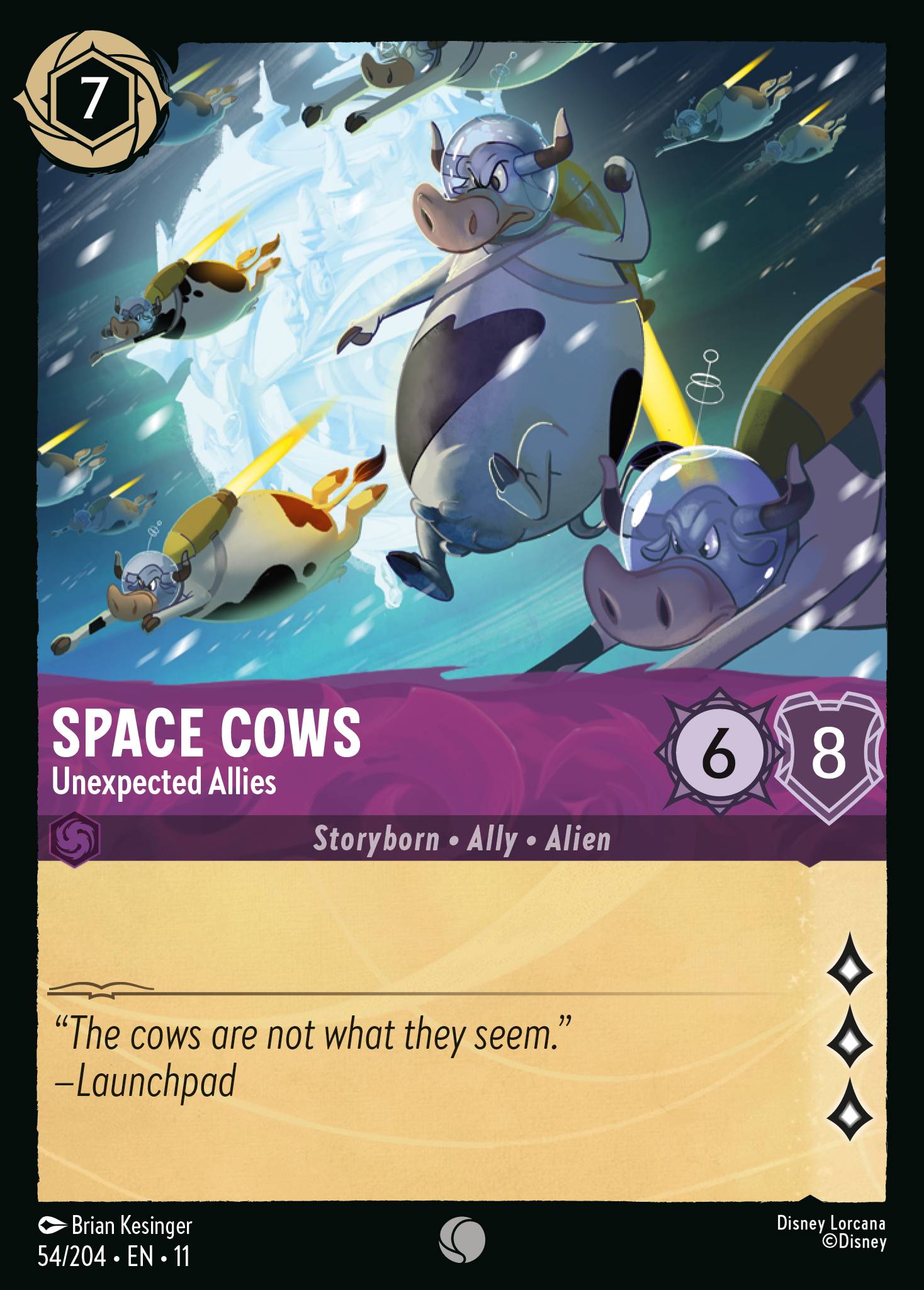 Space Cows - Unexpected Allies — Winterspell (11WSP-54) Disney Lorcana card