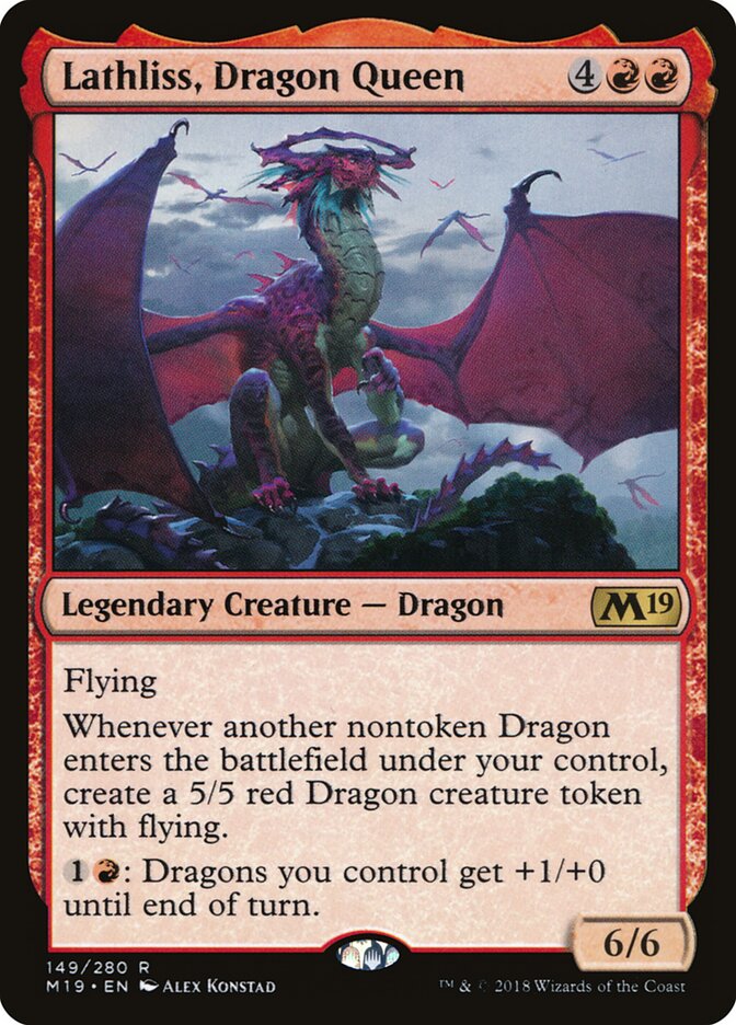 Lathliss, Dragon Queen - Core 2019 (Rare) [M19-149] Main image