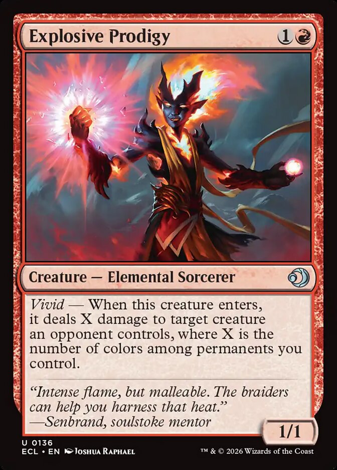 Magic-kaart Explosive Prodigy ECL-136 uit Lorwyn Eclipsed (Uncommon)