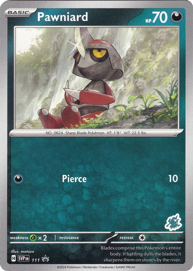 Pokémon-kaart Pawniard SVP 111 Fixed uit de set Battle Academy 2024 (Darkrai-deck)