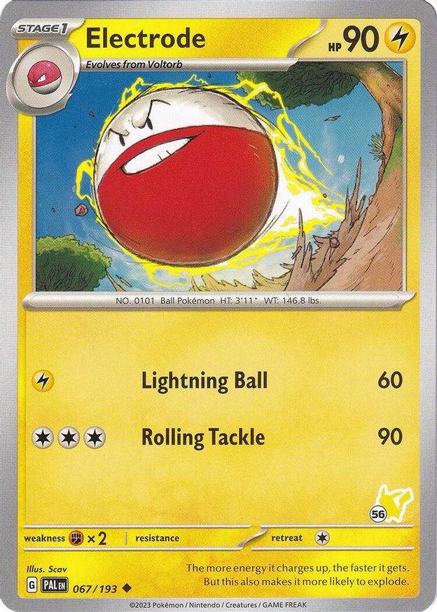 Pokémon-kaart Electrode 067/193 Fixed uit de set Battle Academy 2024, Pikachu-deck 56