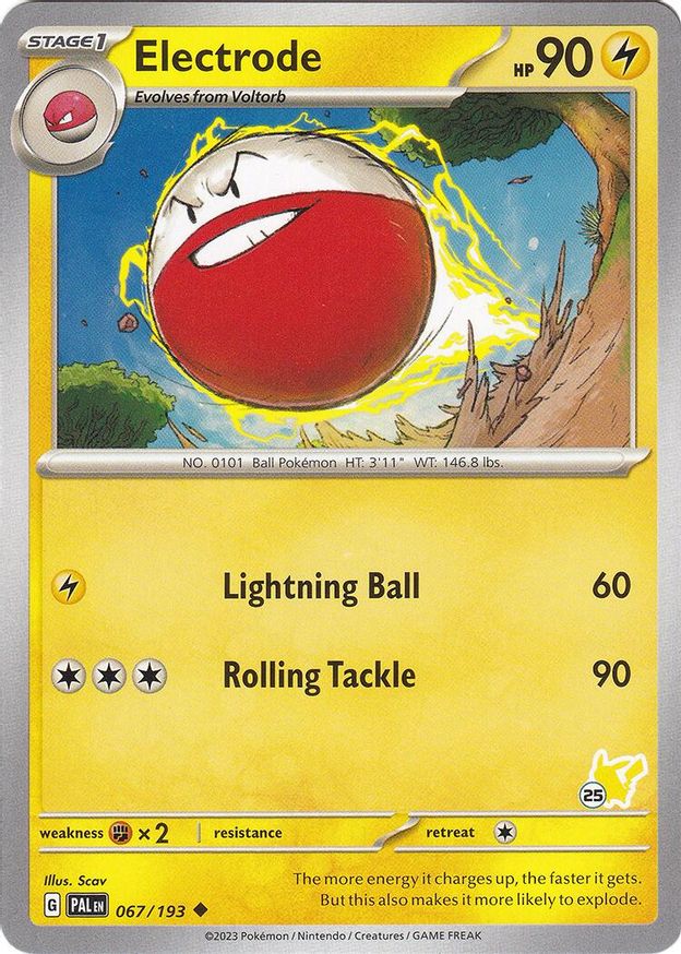 Pokémon-kaart Electrode 067/193 Fixed uit de set Battle Academy 2024, Pikachu-deck 25