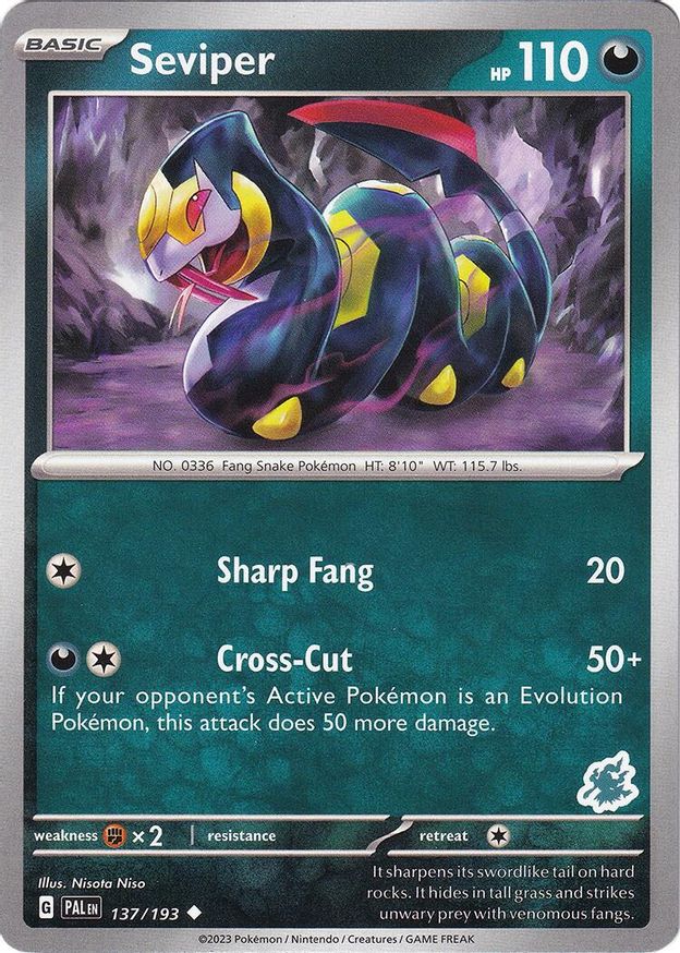 Pokémon-kaart Seviper 137/193 Fixed uit de set Battle Academy 2024