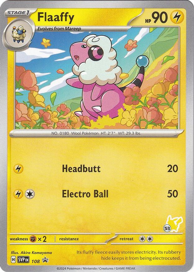 Pokémon-kaart Flaaffy SVP 108 Fixed uit de set Battle Academy 2024, Pikachu-deck 53