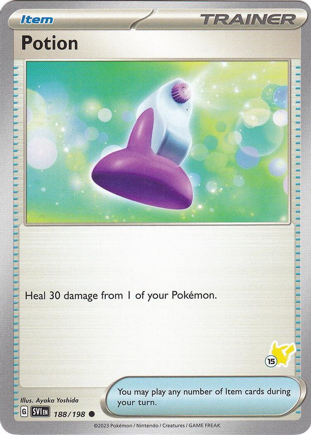 Pokémon-kaart Potion 188/198 (Pikachu 15) Fixed uit de set Battle Academy 2024