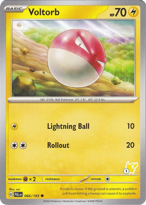 Pokémon-kaart Voltorb 066/193 Fixed uit de set Battle Academy 2024 (Pikachu-deck 1) Hauptbild