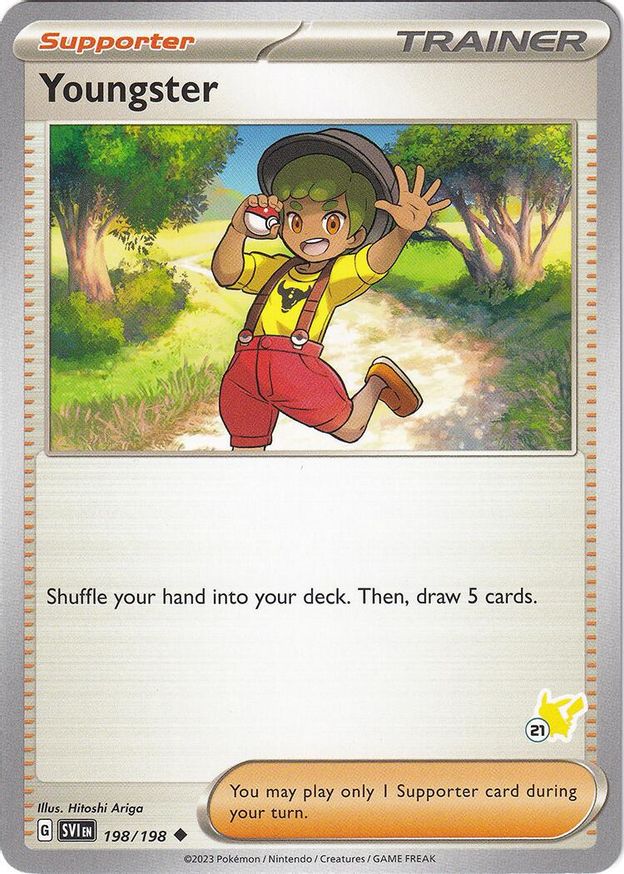 Pokémon-kaart Youngster 198/198 Fixed uit de set Battle Academy 2024 (Pikachu-deck 21)