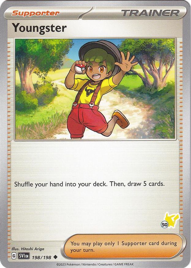 Pokémon-kaart Youngster 198/198 Fixed uit de set Battle Academy 2024 (Pikachu-deck 50)