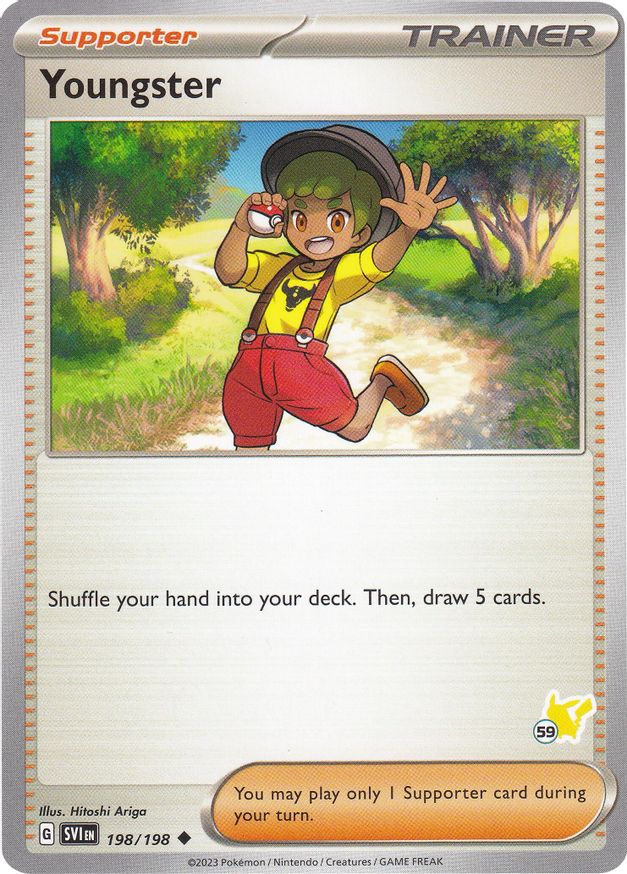 Pokémon-kaart Youngster 198/198 Fixed uit de set Battle Academy 2024 (Pikachu-deck 59)