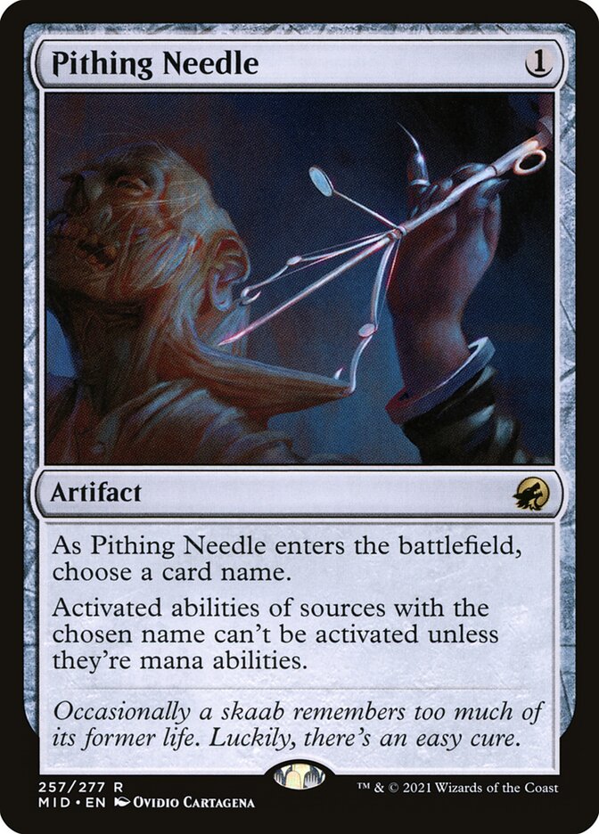 Magic-kaart Pithing Needle MID-257 uit Innistrad: Midnight Hunt (Rare)