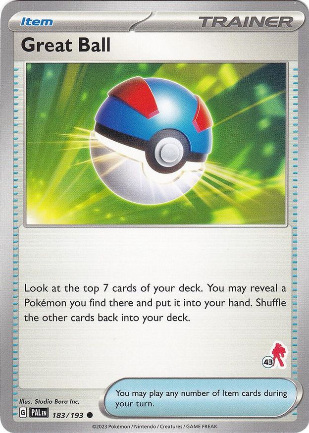 Pokémon-kaart Great Ball 183/193 Fixed uit de set Battle Academy 2024 (Armarouge 43)