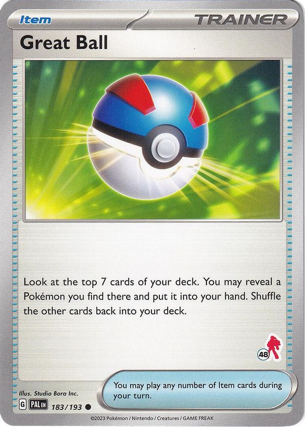 Pokémon-kaart Great Ball 183/193 Fixed uit de set Battle Academy 2024 (Armarouge 48)