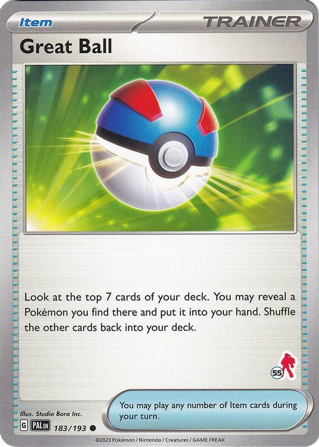 Pokémon-kaart Great Ball 183/193 Fixed uit de set Battle Academy 2024 (Armarouge-deck 55)