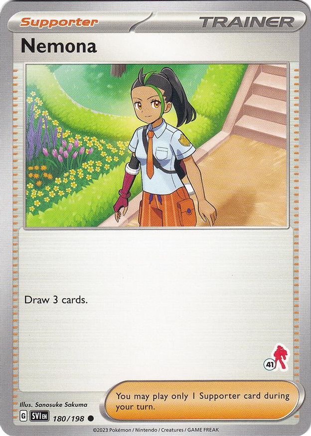 Pokémon-kaart Nemona 180/198 uit Battle Academy 2024 (Armarouge-deck, stempel 41)