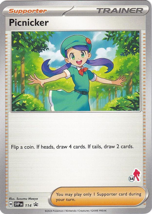 Pokémon-kaart Picnicker 114 Fixed uit de set Battle Academy 2024, Armarouge-deck 34