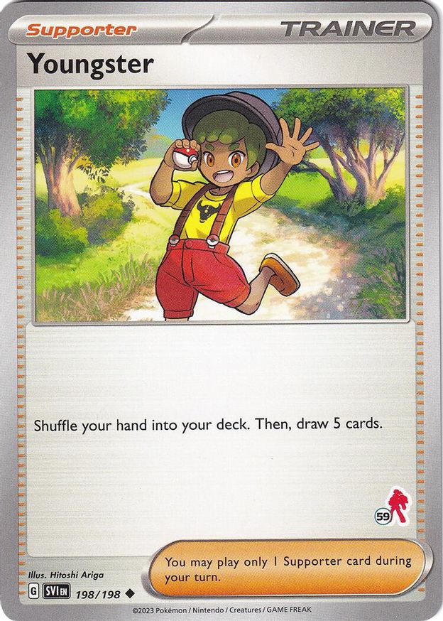 Pokémon-kaart Youngster 198/198 Fixed uit de set Battle Academy 2024 (Armarouge-deck 59)