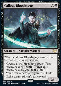 Callous Bloodmage - Strixhaven: School of Mages (Rare) [STX-66] Hoofdafbeelding