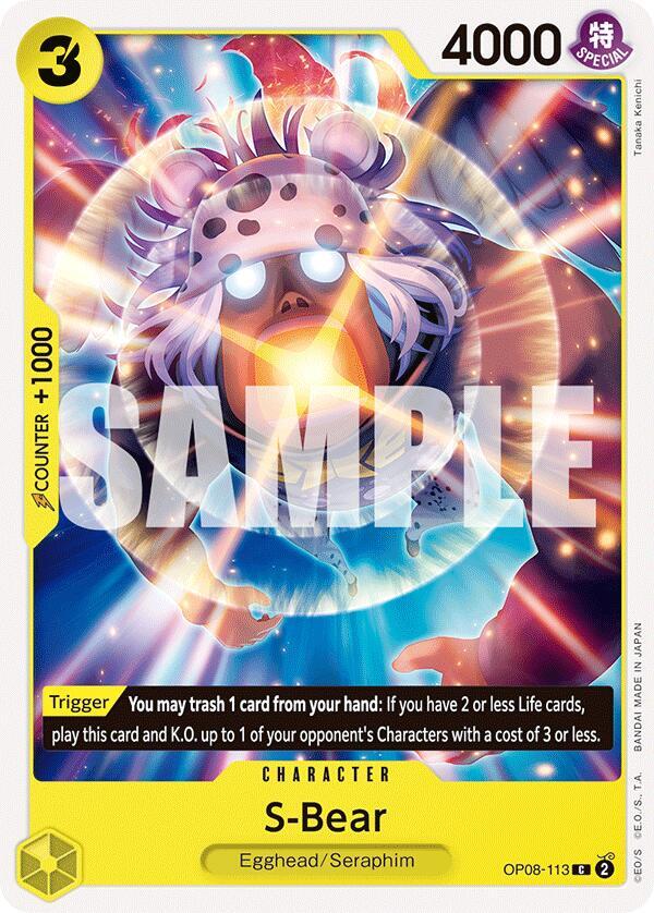 S-Bear (OP08-113) - Two Legends (Common) [OP08-113] — one-piece card Immagine principale del prodotto