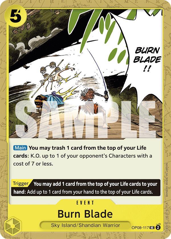 Burn Blade (OP08-117) - Two Legends (Uncommon) [OP08-117] — one-piece card Main image