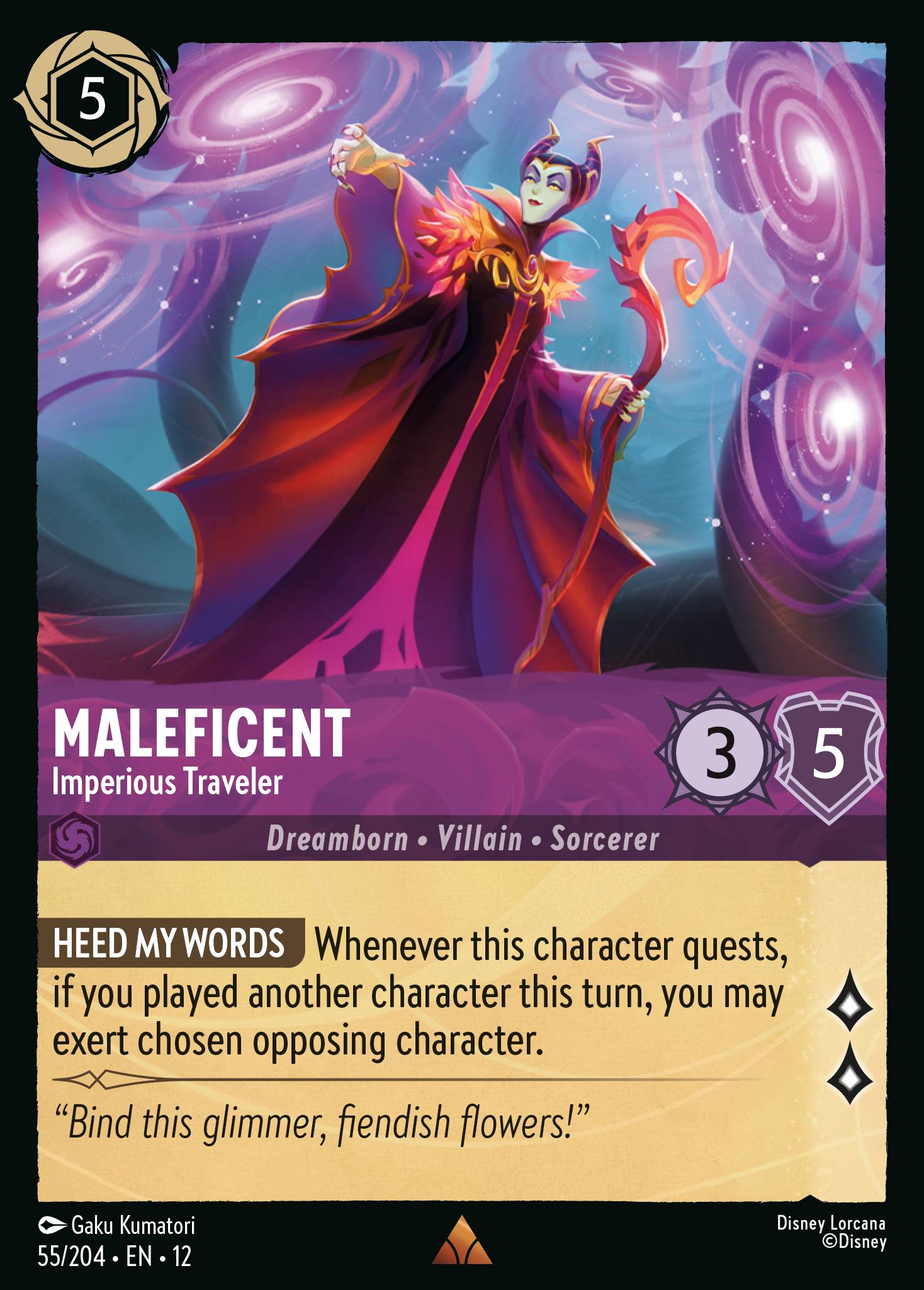 Maleficent - Imperious Traveler — Wilds Unknown (12WIL-55) Disney Lorcana card
