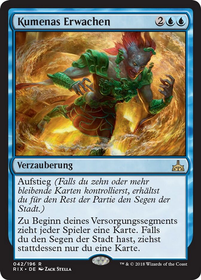 Magic-kaart Kumena's Awakening RIX-42 uit Rivals of Ixalan (Rare)