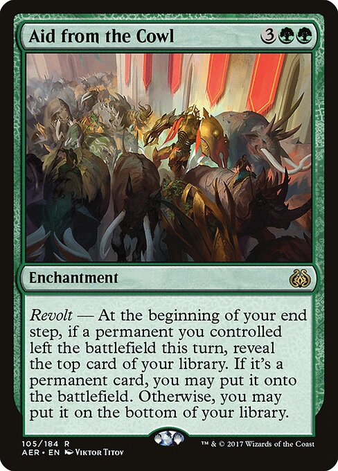 Aid from the Cowl – Aether Revolt (AER-105) Magic: The Gathering card Hauptbild