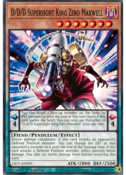 D/D/D Supersight King Zero Maxwell — Lightning Overdrive (LIOV-095) Yu-Gi-Oh! card Image principale du produit