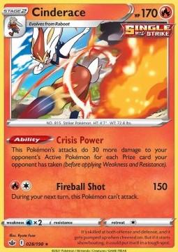 Cinderace - Chilling Reign (Holo Rare) [CRE-028] Hauptbild