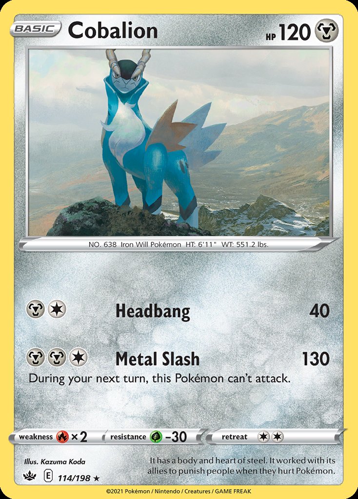 Cobalion - Chilling Reign (Holo Rare) [CRE-114] Immagine principale del prodotto