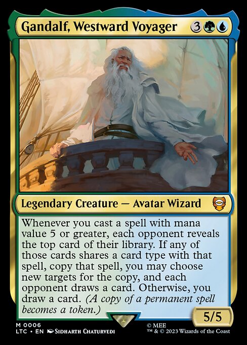 Gandalf, Westward Voyager – Commander: The Lord of the Rings: Tales of Middle-earth (LTC-6) Magic: The Gathering card