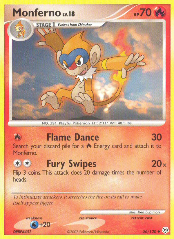 Monferno Lv.18 – Diamond & Pearl 56 – Pokémon TCG single card Hoofdafbeelding