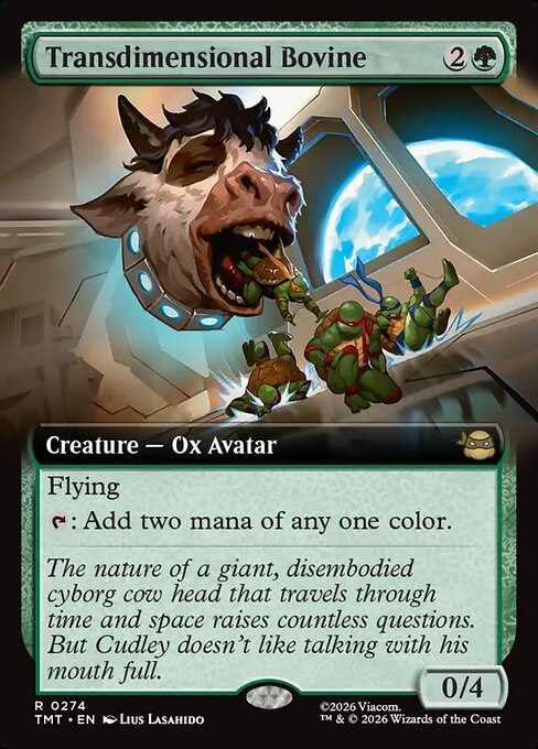 Transdimensional Bovine – Teenage Mutant Ninja Turtles (TMT-274) Magic: The Gathering card | LC-REM-20260804-15632296509772-56b62da5-80eb-4058-bcad-b7e2b374a9ba Hoofdafbeelding