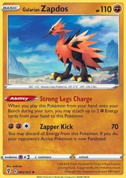 Galarian Zapdos - Evolving Skies (Holo Rare) [EVS-082] Immagine principale del prodotto