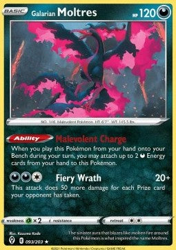Galarian Moltres - Evolving Skies (Holo Rare) [EVS-093] Hover Image