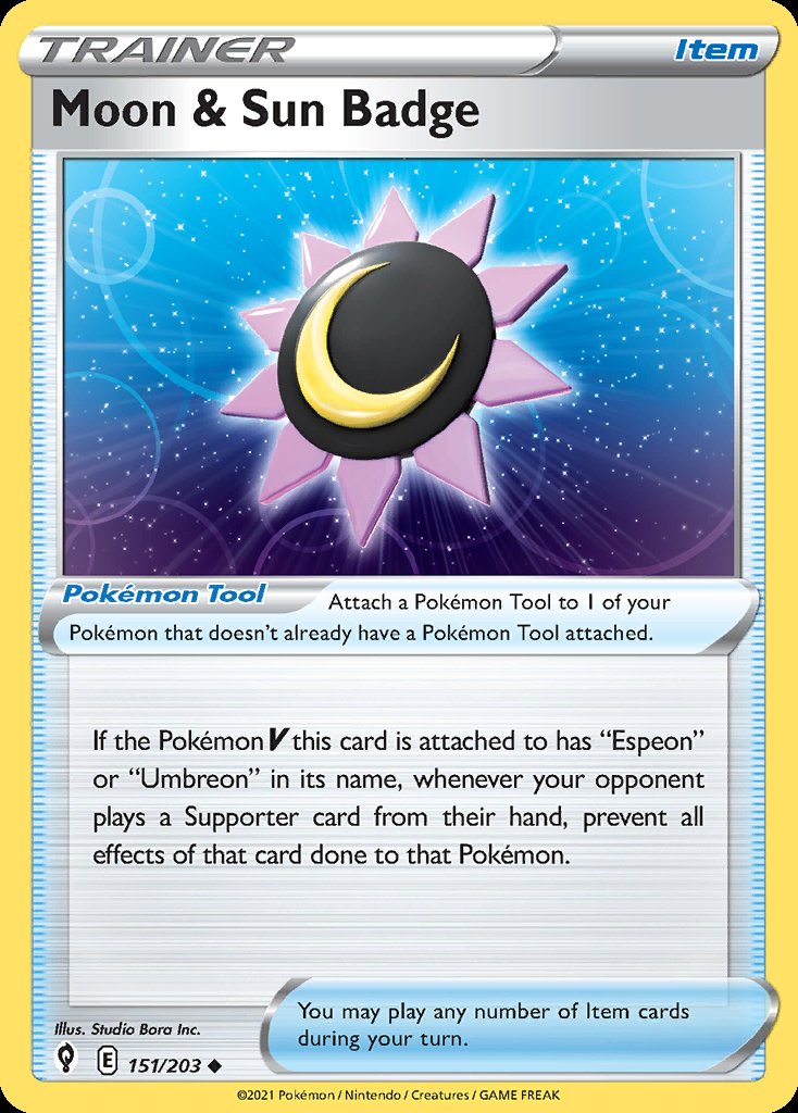 Moon & Sun Badge - Evolving Skies (Uncommon) [EVS-151] Immagine principale del prodotto