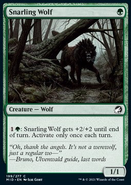 Snarling Wolf - Innistrad: Midnight Hunt (Common) [MID-199] Hover Image