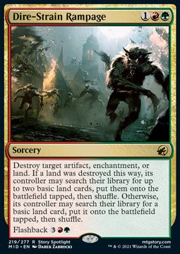 Dire-Strain Rampage - Innistrad: Midnight Hunt (Rare) [MID-219] Hover Image