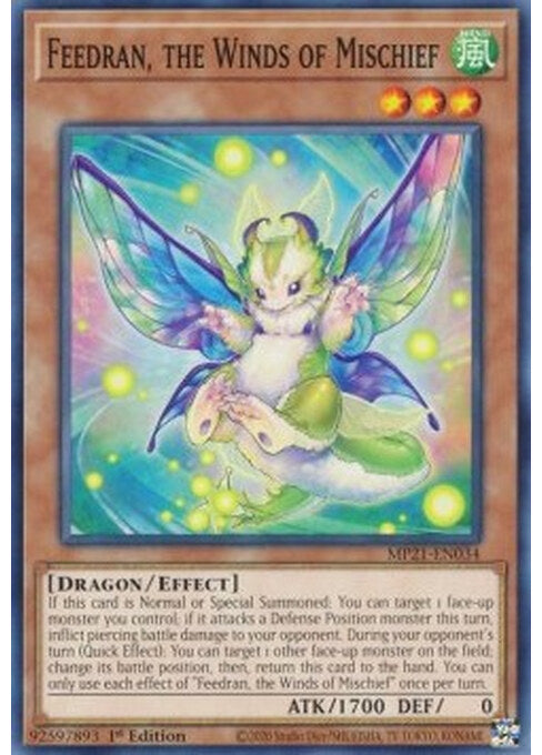 Feedran, the Winds of Mischief — 2021 Tin of Ancient Battles (MP21-034) Yu-Gi-Oh! card Hoofdafbeelding