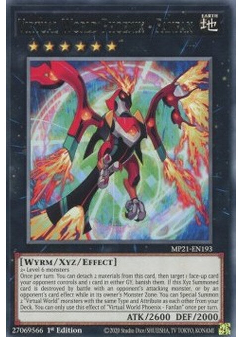 Virtual World Phoenix - Fanfan — 2021 Tin of Ancient Battles (MP21-193) Yu-Gi-Oh! card Hoofdafbeelding
