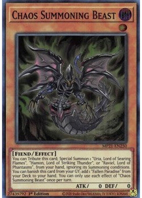Chaos Summoning Beast — 2021 Tin of Ancient Battles (MP21-250) Yu-Gi-Oh! card Hoofdafbeelding