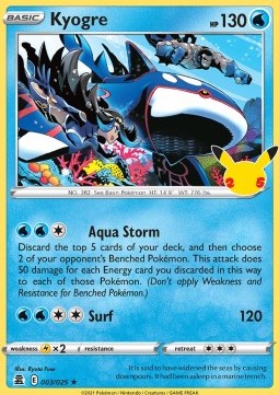 Kyogre - Celebrations (Holo Rare) [CEL-003] Hover Image