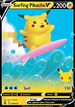 Surfing Pikachu V - Celebrations (Ultra Rare) [CEL-008] Imagen principal del producto