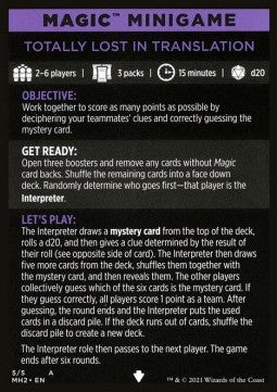 Magic Minigame: Totally Lost in Translation - Modern Horizons 2: Extras (Tip Card) [XMH2-A5] Main image