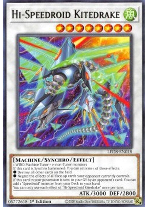 Hi-Speedroid Kitedrake — Legendary Duelists: Synchro Storm (LED8-018) Yu-Gi-Oh! card Immagine principale del prodotto
